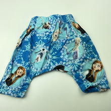 Load image into Gallery viewer, Girls handmade, Frozen cotton pants / bottoms, elasticated, EUC, size 0000,  