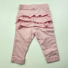 Load image into Gallery viewer, Girls Dymples, pink stretchy ruffle leggings / bottoms, FUC, size 000,  