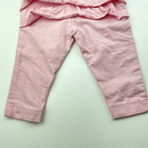 Girls Dymples, pink stretchy ruffle leggings / bottoms, FUC, size 000,  