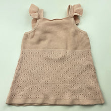 Load image into Gallery viewer, Girls Anko, pink knitted cotton dress, EUC, size 00, L: 35cm