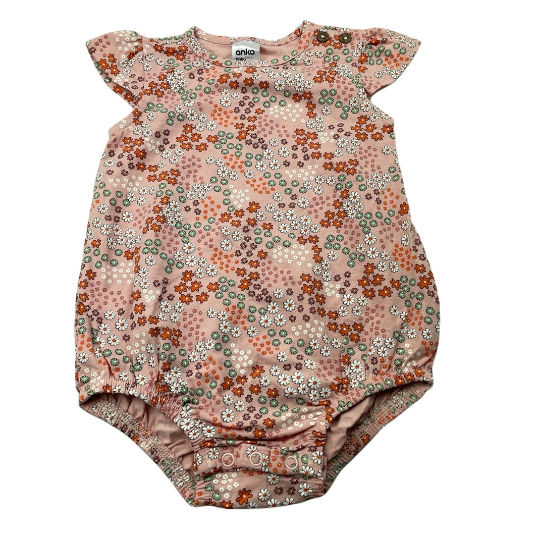 Girls Anko, stretchy floral bodysuit / romper, EUC, size 0,  