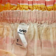 Load image into Gallery viewer, Girls Anko, lined lightweight cotton skirt, elasticated, L: 22cm, EUC, size 1,  