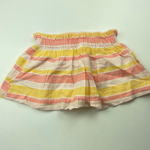 Girls Anko, lined lightweight cotton skirt, elasticated, L: 22cm, EUC, size 1,  