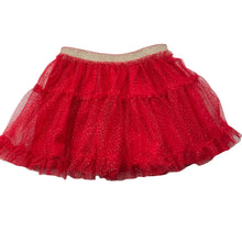 Load image into Gallery viewer, Girls Anko, lined red &amp; gold tulle party skirt, elasticated, L: 23cm, EUC, size 1,  