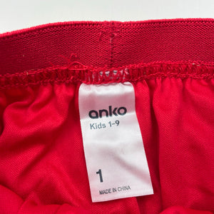 Girls Anko, lined red & gold tulle party skirt, elasticated, L: 23cm, EUC, size 1,  