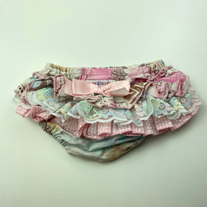 Girls Kids Klosset, cotton & floral lace bloomers / nappy cover, EUC, size 000,  