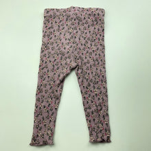 Load image into Gallery viewer, Girls Zara, ribbed floral leggings / bottoms, GUC, size 0,  