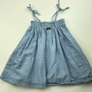 Girls Bonds, chambray cotton summer dress, FUC, size 00, L: 35cm