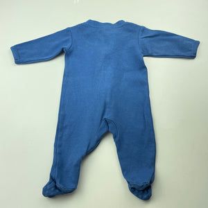 Boys Anko, blue cotton zip coverall / romper, FUC, size 0000,  