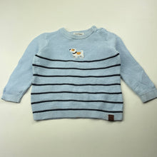 Load image into Gallery viewer, Boys Country Road, knitted cotton sweater / jumper, dog, marks front &amp; back, FUC, size 0,  