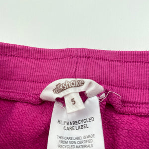 Girls Milkshake, pink track pants, elasticated, Inside leg: 48cm, FUC, size 5,  