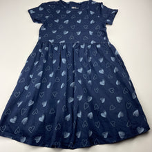 Load image into Gallery viewer, Girls Anko, navy cotton casual dress, GUC, size 7, L: 62cm