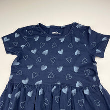 Load image into Gallery viewer, Girls Anko, navy cotton casual dress, GUC, size 7, L: 62cm