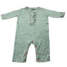 Load image into Gallery viewer, Girls Marquise, grey floral cotton romper, GUC, size 000,  