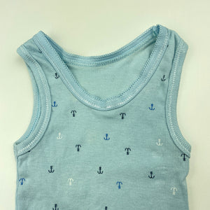 Boys Anko, blue cotton singlet top, FUC, size 000,  