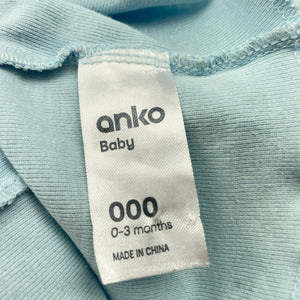 Boys Anko, blue cotton singlet top, FUC, size 000,  