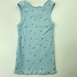 Boys Anko, blue cotton singlet top, FUC, size 000,  