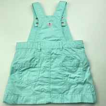 Load image into Gallery viewer, Girls Target, blue cotton overalls dress / pinafore, FUC, size 1, L: 42cm