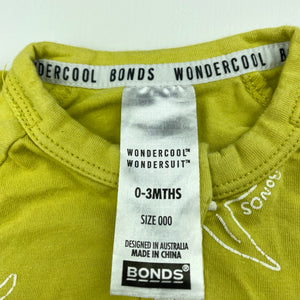 unisex Bonds, WONDERCOOL zip wondersuit / zippy / romper, FUC, size 000,  