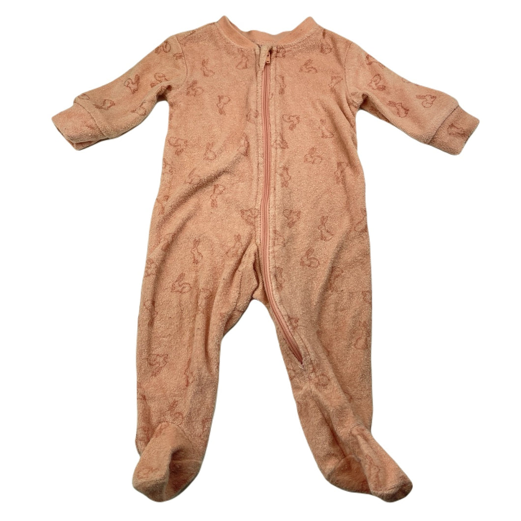 Girls Anko, pink zip coverall / romper, rabbits, GUC, size 000,  