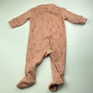 Girls Anko, pink zip coverall / romper, rabbits, GUC, size 000,  