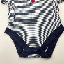 Load image into Gallery viewer, unisex striped, cotton bodysuit / romper, GUC, size 0000,  