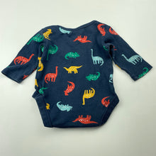 Load image into Gallery viewer, unisex Target, navy cotton bodysuit / romper, dinosaurs, GUC, size 0000,  