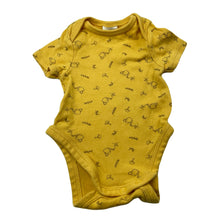 Load image into Gallery viewer, unisex Dymples, yellow organic cotton bodysuit / romper, GUC, size 0000,  