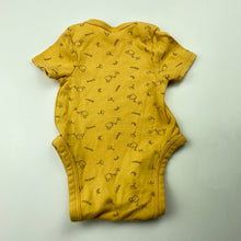 Load image into Gallery viewer, unisex Dymples, yellow organic cotton bodysuit / romper, GUC, size 0000,  