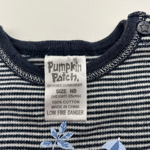 unisex Pumpkin Patch, vintage soft cotton bodysuit / romper, GUC, size 0000,  