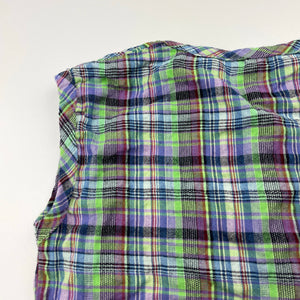 unisex checked, lightweight sleeveless top, GUC, size 2,  