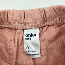 Load image into Gallery viewer, Girls Anko, pink cotton pants / bottoms, elasticated, EUC, size 0,  