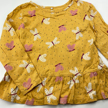 Load image into Gallery viewer, Girls Anko, yellow cotton long sleeve top, mark on front, FUC, size 4,  