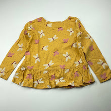 Load image into Gallery viewer, Girls Anko, yellow cotton long sleeve top, mark on front, FUC, size 4,  