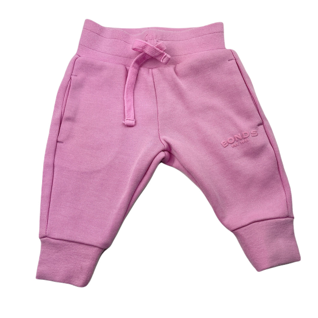 Girls Bonds, pink track pants, elasticated, GUC, size 000,  