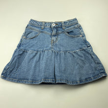 Load image into Gallery viewer, Girls Seed, blue stretch denim skirt, adjustable, L: 32cm, FUC, size 6,  