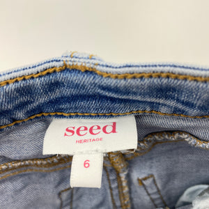 Girls Seed, blue stretch denim skirt, adjustable, L: 32cm, FUC, size 6,  