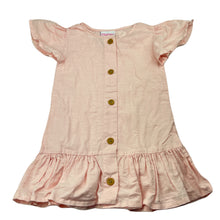 Load image into Gallery viewer, Girls Mango, pink linen / cotton short sleeve dress, FUC, size 2, L: 47cm
