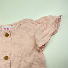 Load image into Gallery viewer, Girls Mango, pink linen / cotton short sleeve dress, FUC, size 2, L: 47cm
