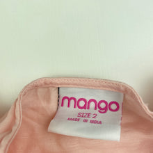 Load image into Gallery viewer, Girls Mango, pink linen / cotton short sleeve dress, FUC, size 2, L: 47cm