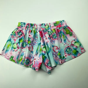 Girls Pumpkin Patch, colourful swim shorts, elasticated, EUC, size 6,  