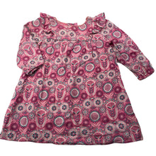 Load image into Gallery viewer, Girls Jack &amp; Milly, lined floral cotton long sleeve dress, GUC, size 0, L: 40cm
