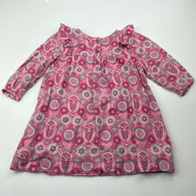 Load image into Gallery viewer, Girls Jack &amp; Milly, lined floral cotton long sleeve dress, GUC, size 0, L: 40cm