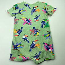 Load image into Gallery viewer, unisex Bonds, stretchy romper, toucans, labels removed, GUC, size 1-2,  