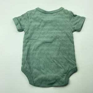 unisex Anko, green cotton henley bodysuit / romper, EUC, size 0000,  