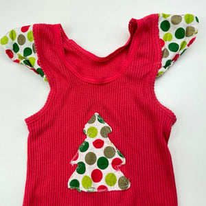 Girls Bonds, ribbed cotton Christmas singlet top, GUC, size 2,  