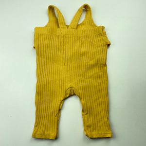 Girls Emily and Oliver, yellow ribbed romper, GUC, size 000,  