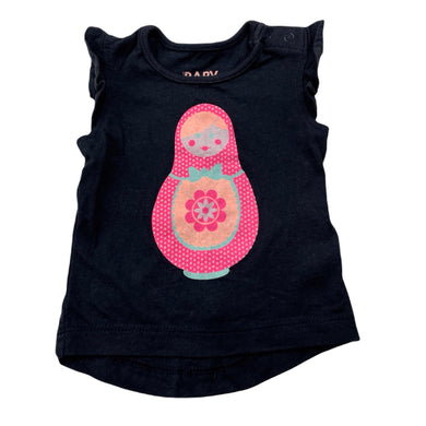 Girls Cotton On, navy cotton t-shirt / top, GUC, size 0000,  