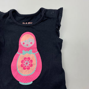 Girls Cotton On, navy cotton t-shirt / top, GUC, size 0000,  