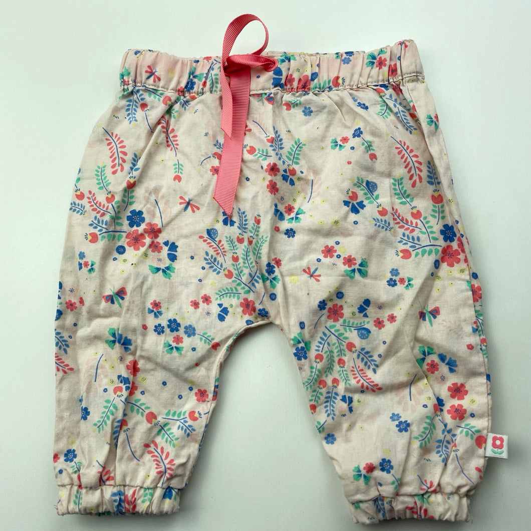Girls Target, lightweight floral cotton pants / bottoms, GUC, size 000,  